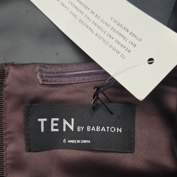 Babaton Ten Aritzia Cindy Sz 6 Dark Chocolate Vegan Leather Tube Top Back Zipper - Picture 5 of 14